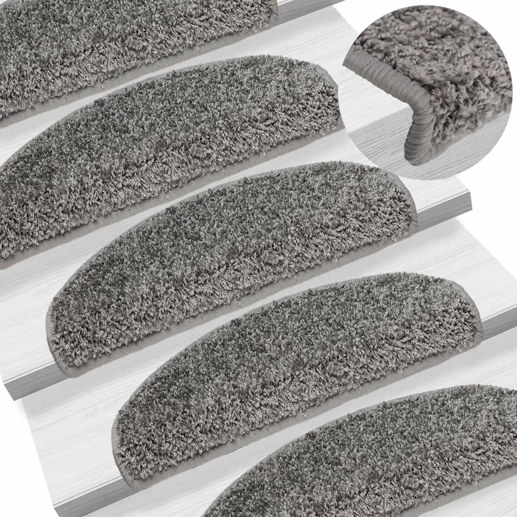 Vetonek Alfombras de peldaños de escalera 15 uds gris 65x21x4 cm