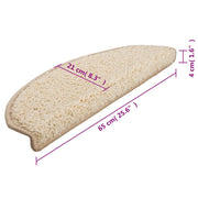 Tapis de marche d'escalier 15 pcs crème 65x21x4 cm V8504 Vetonek