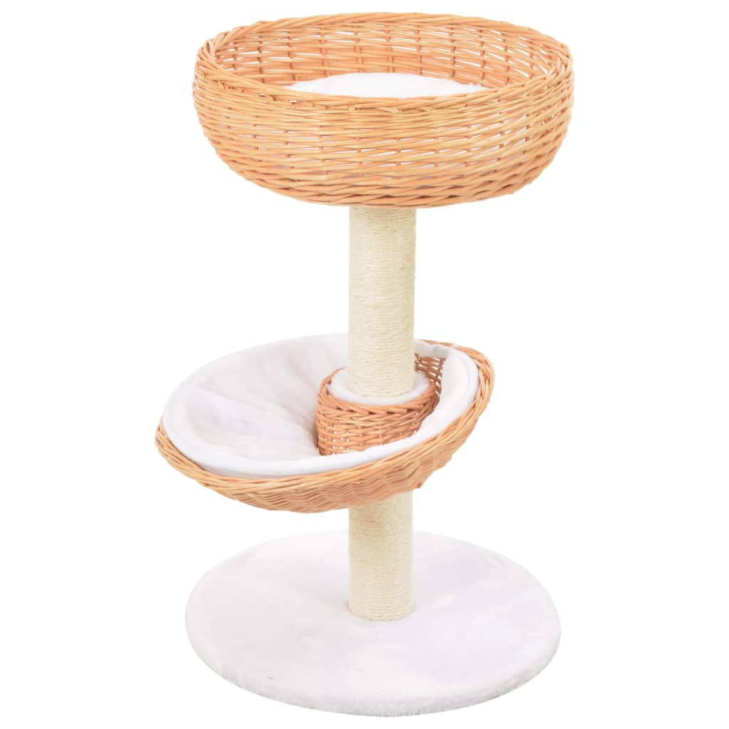 Vetonek Rascador para gatos con poste de sisal madera natural de sauce