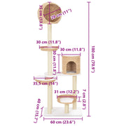 Poste para arranhar gatos Poste para arranhar em sisal com postes e estrutura robusta - Vetonek