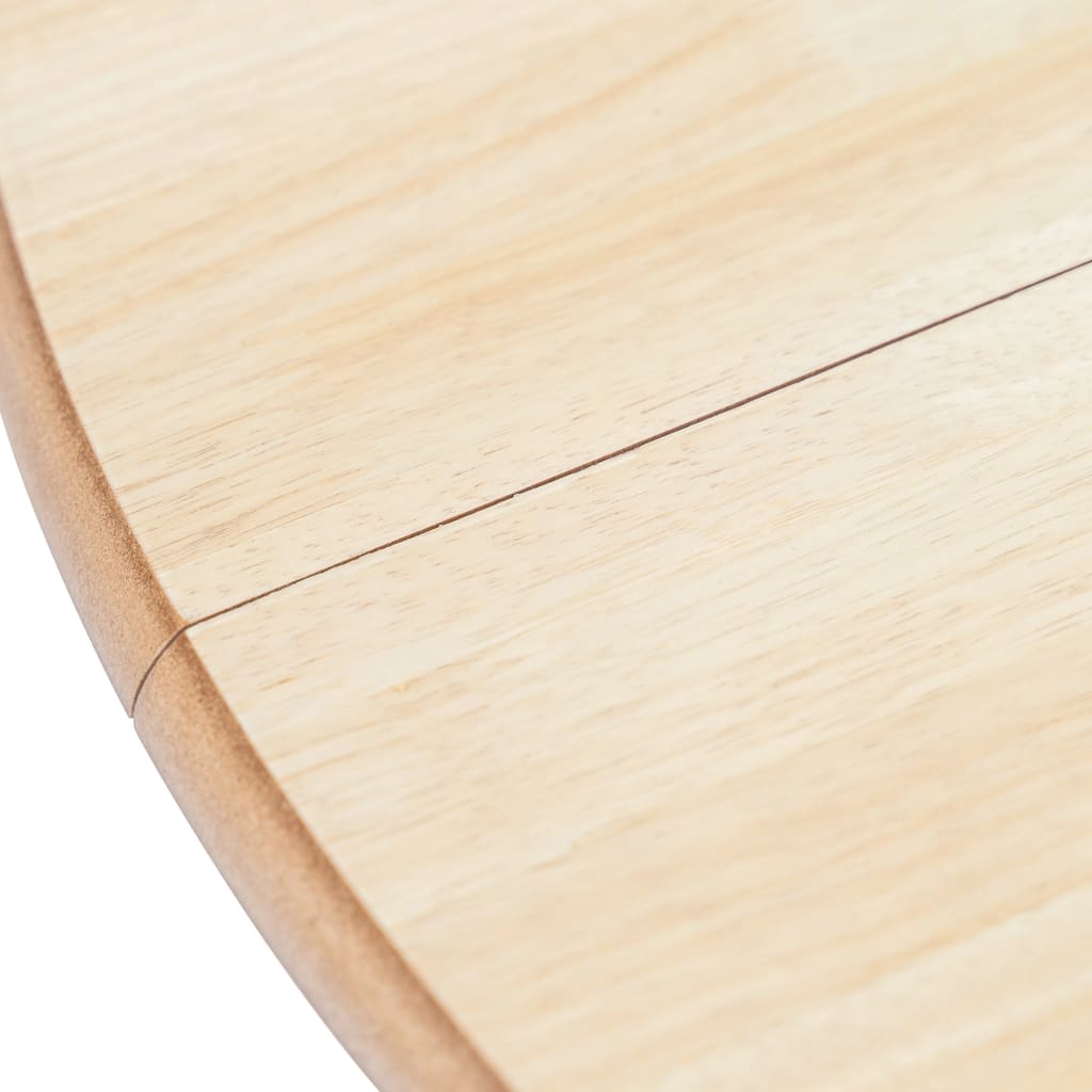 Mesa de comedor madera maciza de caucho blanco y marrón 106 cm