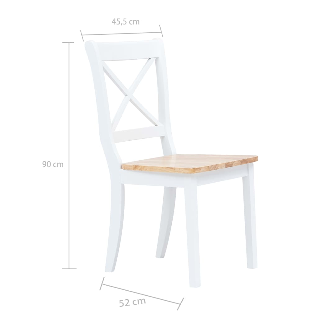 4ths dining chairs Maciza wood white rubber and light wood