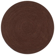 Tapis rond marron en jute tissé main 90 cm V3102 Vetonek