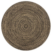 Tapis fait main en jute noir et naturel 120 cm V3652 Vetonek