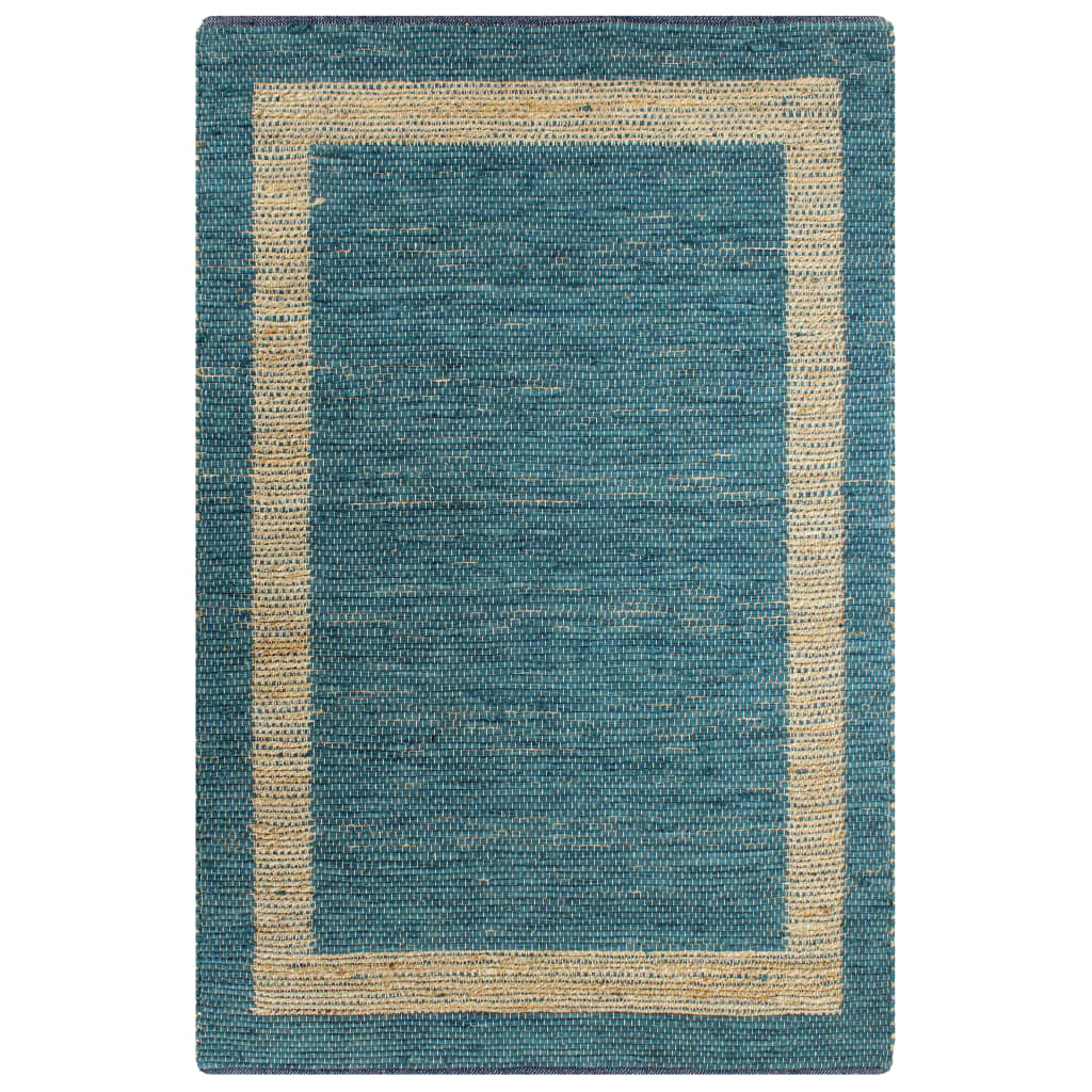 Vetonek Alfombra de yute tejida a mano azul 160x230 cm