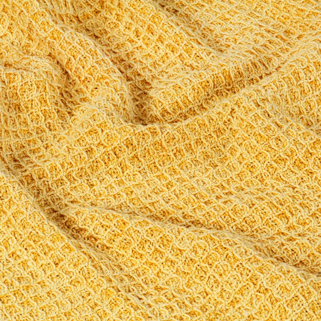 Yellow cotton blanket mustard 125x150 cm