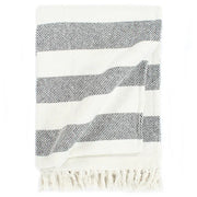 Couverture rayée en coton gris anthracite 220x250 cm V4352 Vetonek
