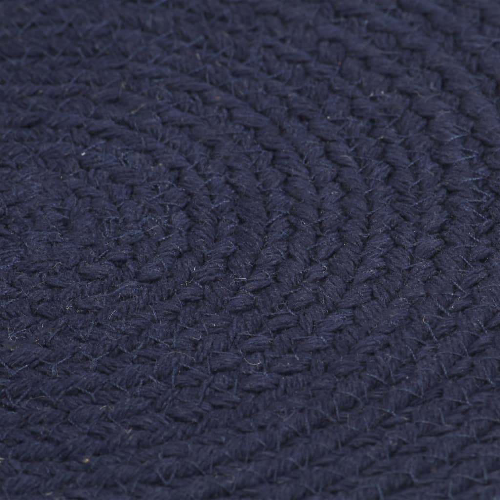 Round individual tablecloth 6 units cotton Smooth navy cotton 38 cm