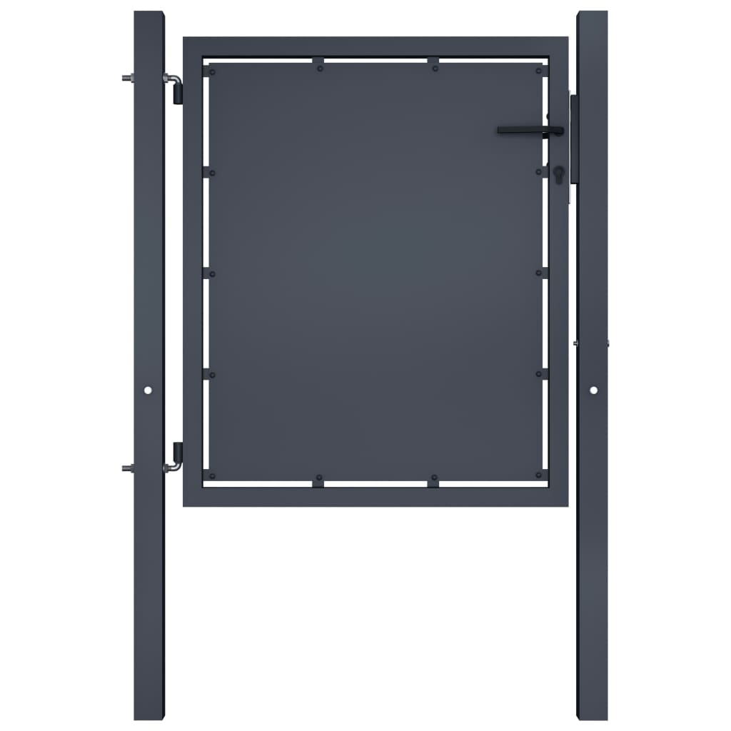 Vetonek Puerta de valla para jardín acero gris antracita 100x75 cm