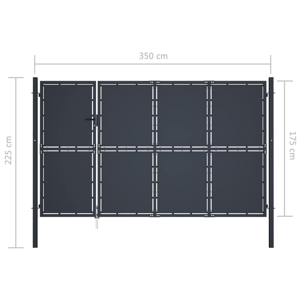 Gray Gray Garden Door 350x175 cm