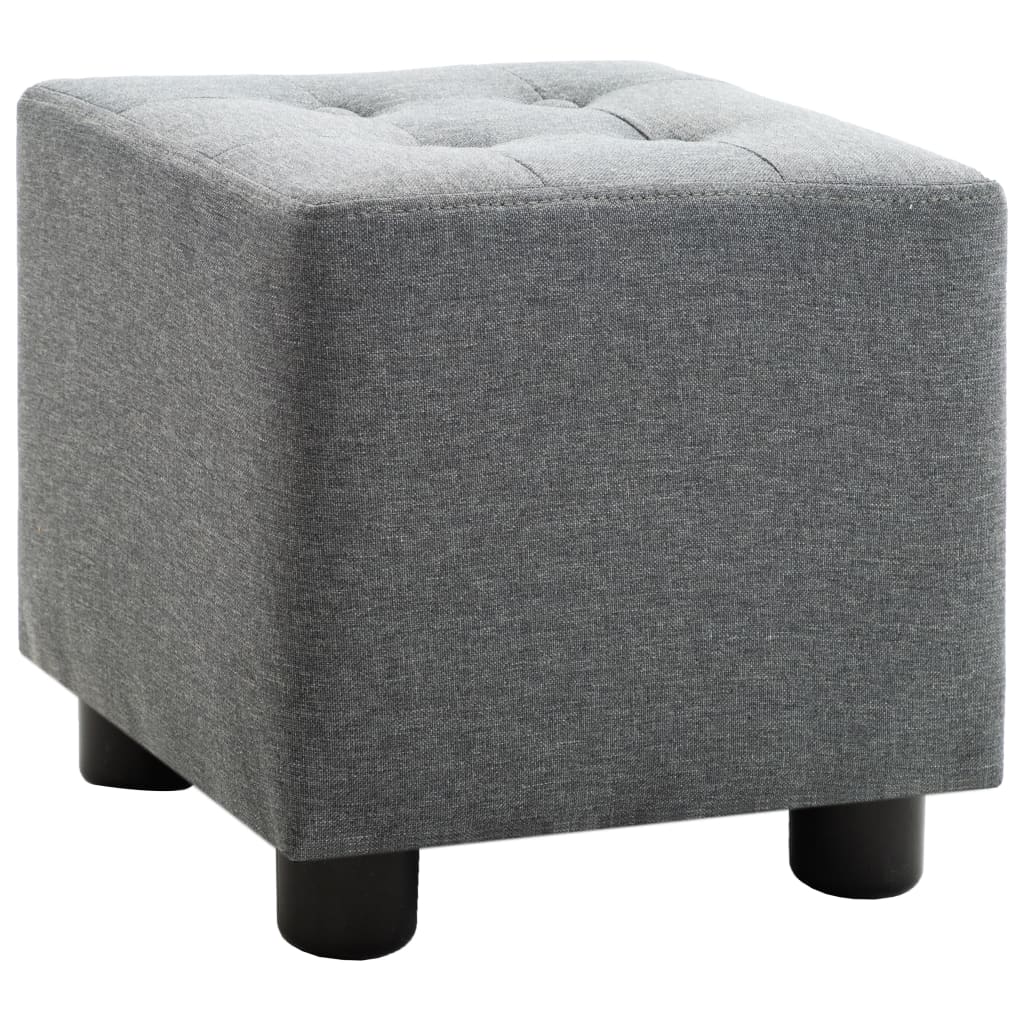 Set de sillón con taburete reposapiés 2 piezas tela gris claro vidaXL