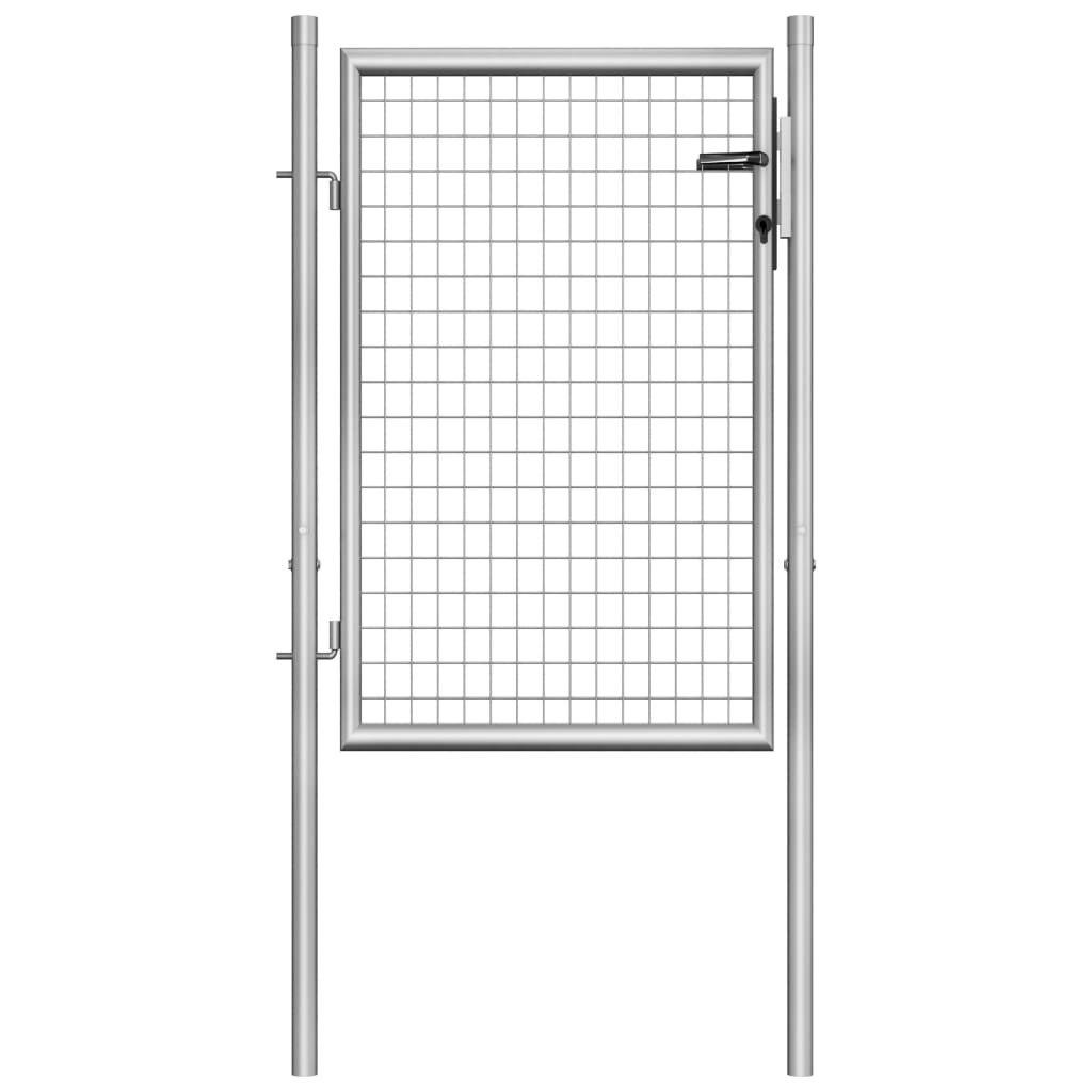 Vetonek Puerta de jardín acero galvanizado plateado 105x150 cm