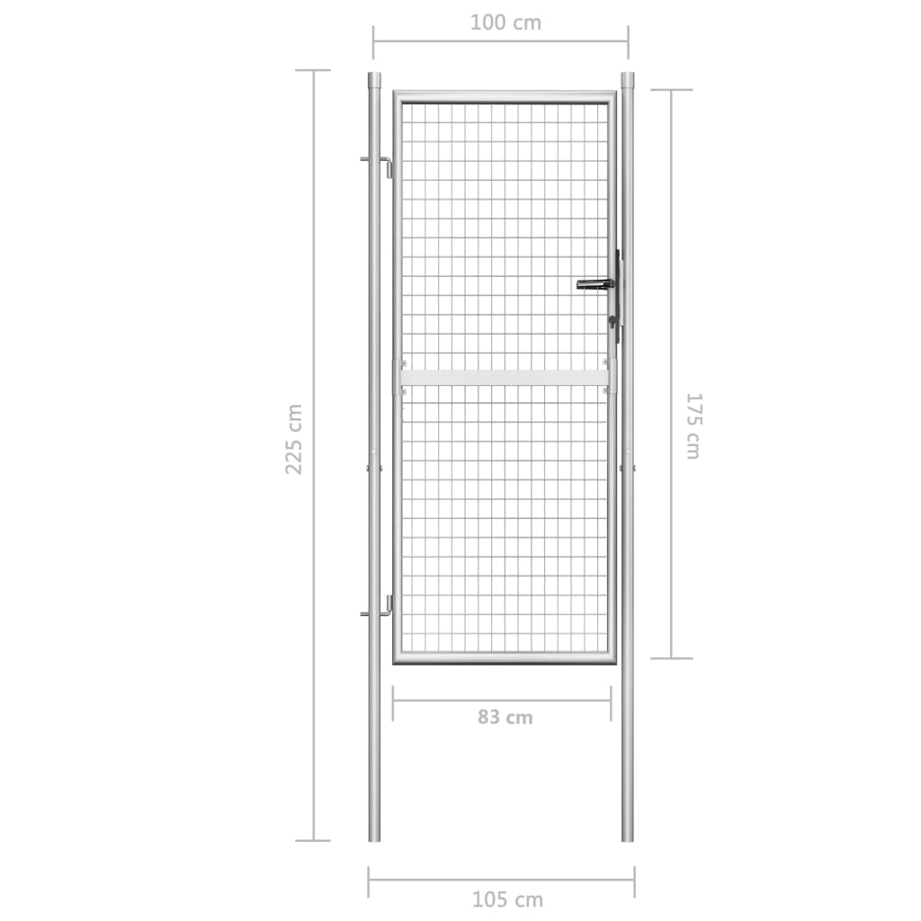 Giardino in acciaio zincato in argento 105x225 cm