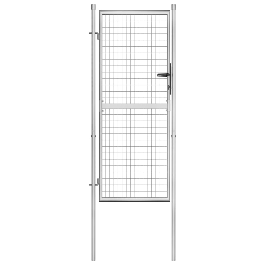 Vetonek Puerta de jardín acero galvanizado plateado 105x250 cm