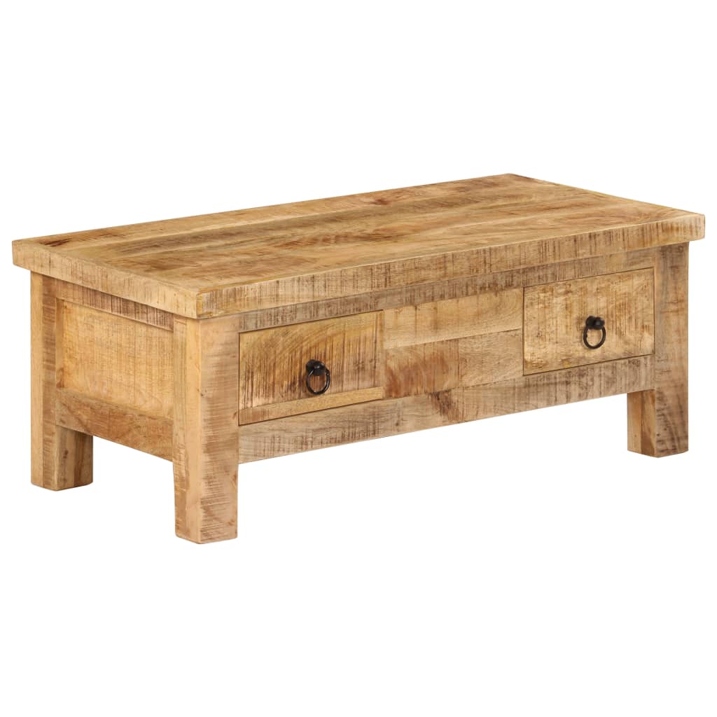 Vetonek Mesa de centro de madera maciza de mango 90x45x35 cm