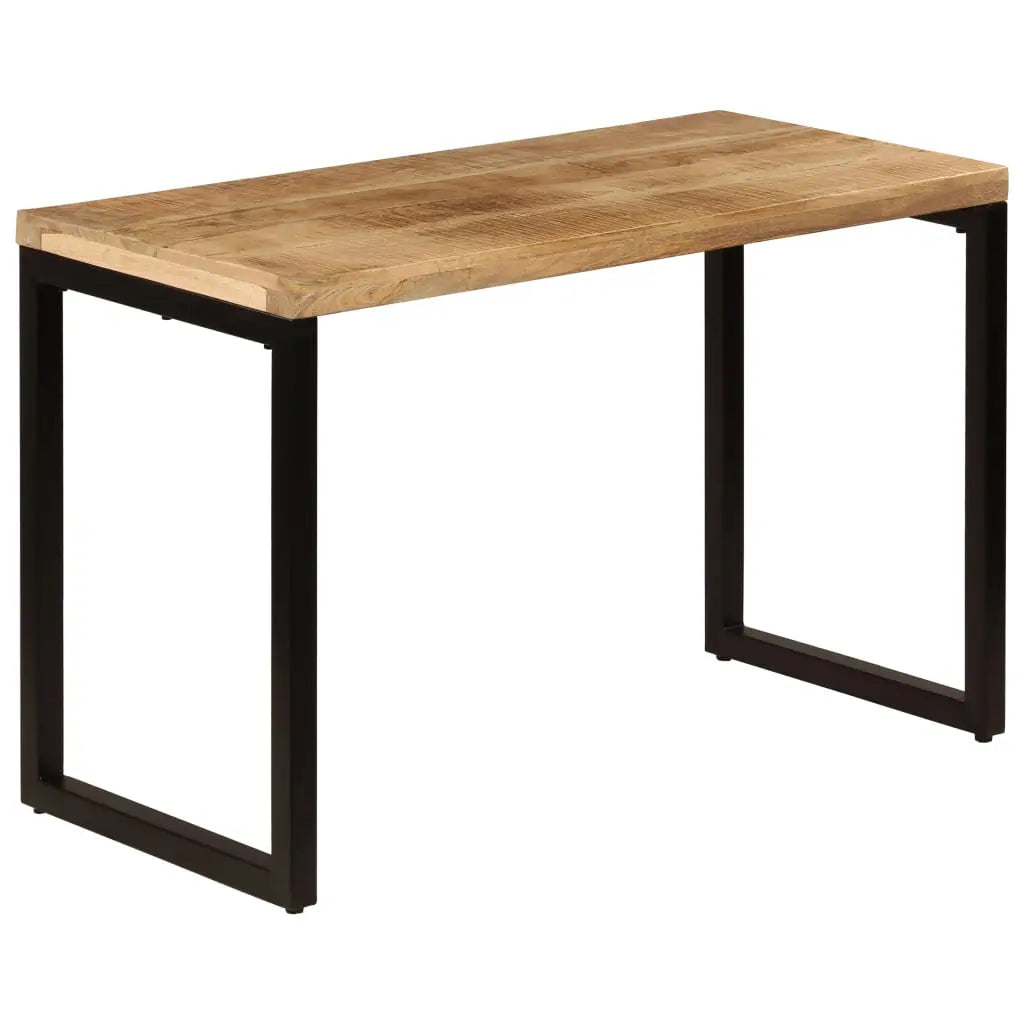 Vetonek Mesa de comedor de madera maciza de mango y acero 115x55x76 cm