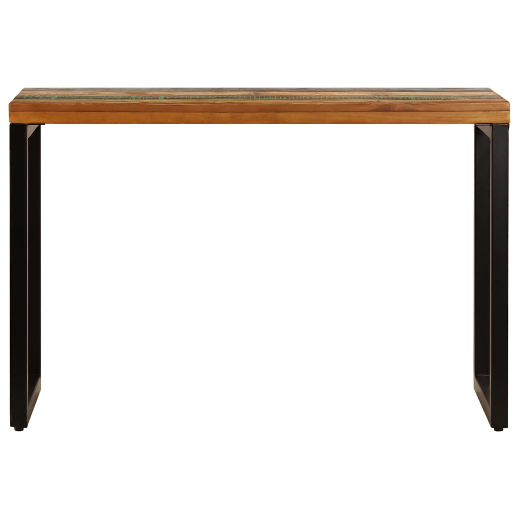 Mesa de comedor de madera maciza reciclada y acero 115x55x76 cm