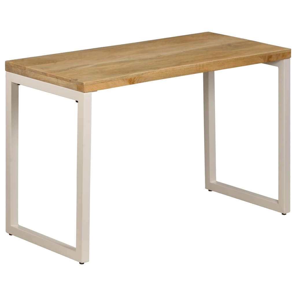 Vetonek Mesa de comedor de madera maciza de mango y acero 115x55x76 cm