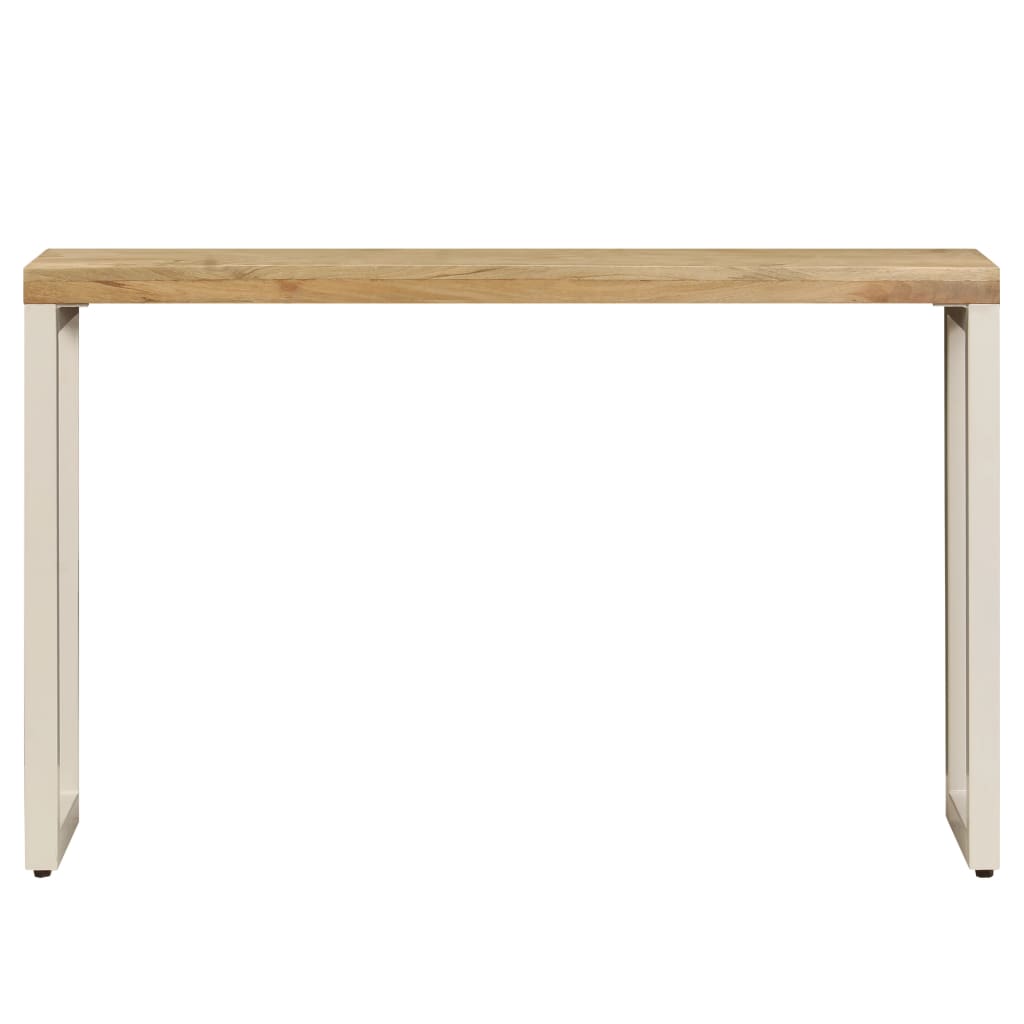 Mesa consola madera maciza de mango y acero 120x35x76 cm