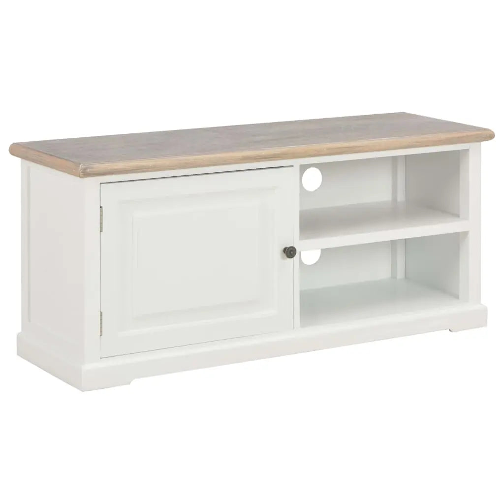 Vetonek Mueble para TV de madera blanco 90x30x40 cm