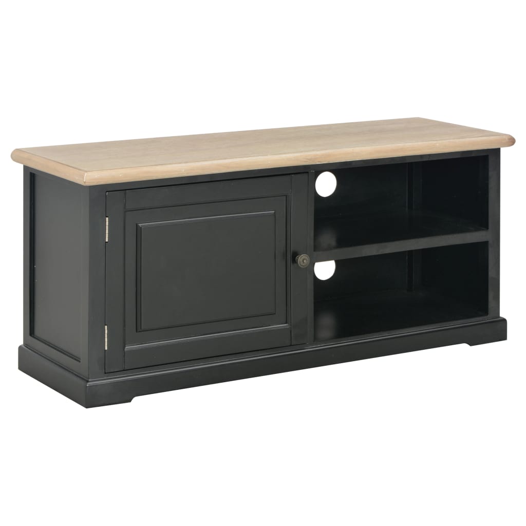 Vetonek Mueble para TV de madera negro 90x30x40 cm