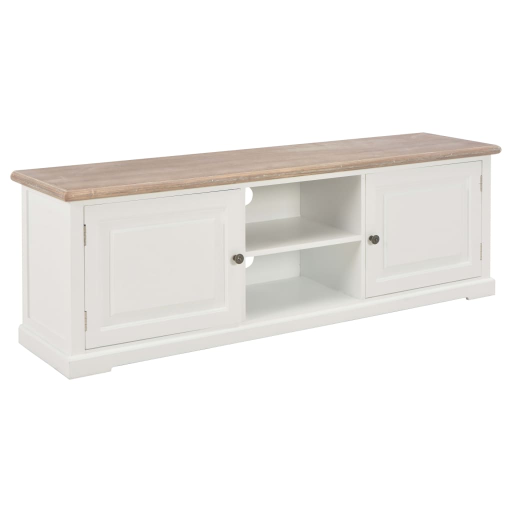 Vetonek Mueble para TV de madera blanco 120x30x40 cm