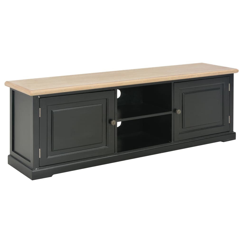 Vetonek Mueble para TV madera negro 120x30x40 cm