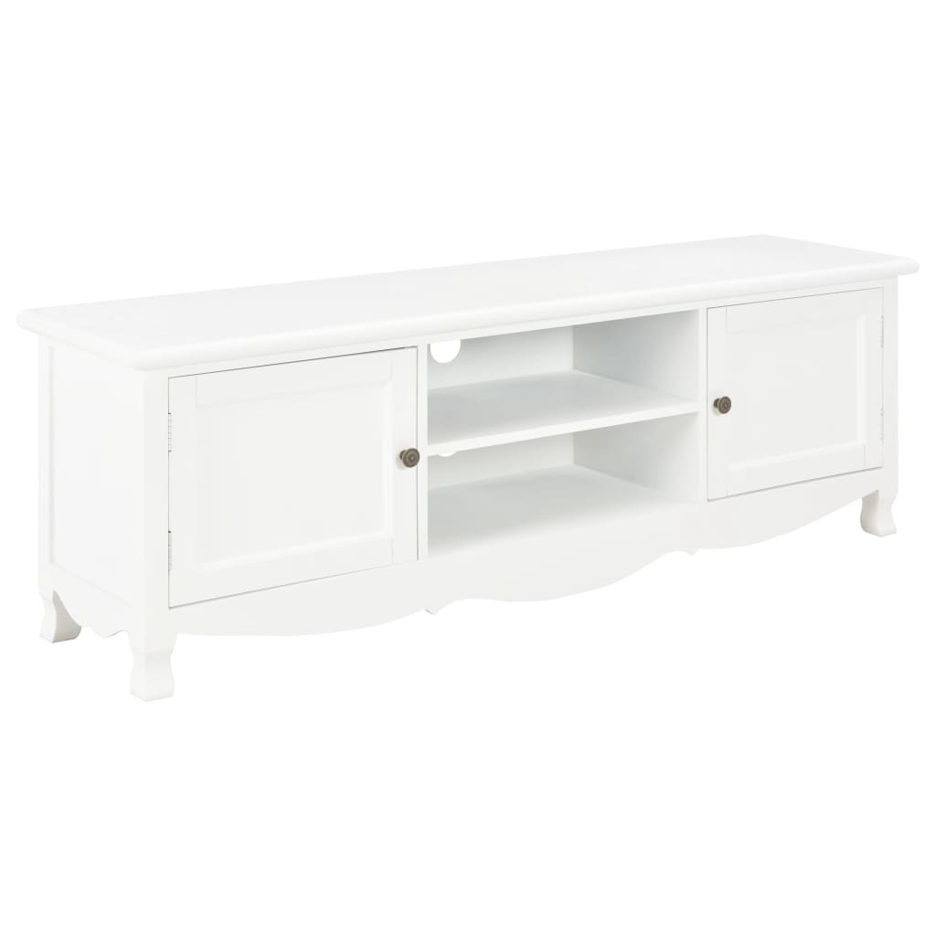 Vetonek Mueble para TV de madera blanco 120x30x40 cm