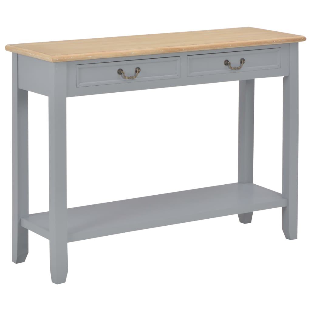 Vetonek Mesa consola de madera gris 110x35x80 cm