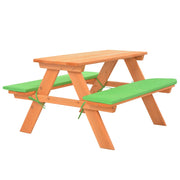 Table de pique-nique pour enfants avec bancs en bois de sapin 89x79x50 cm v2494 Vetonek