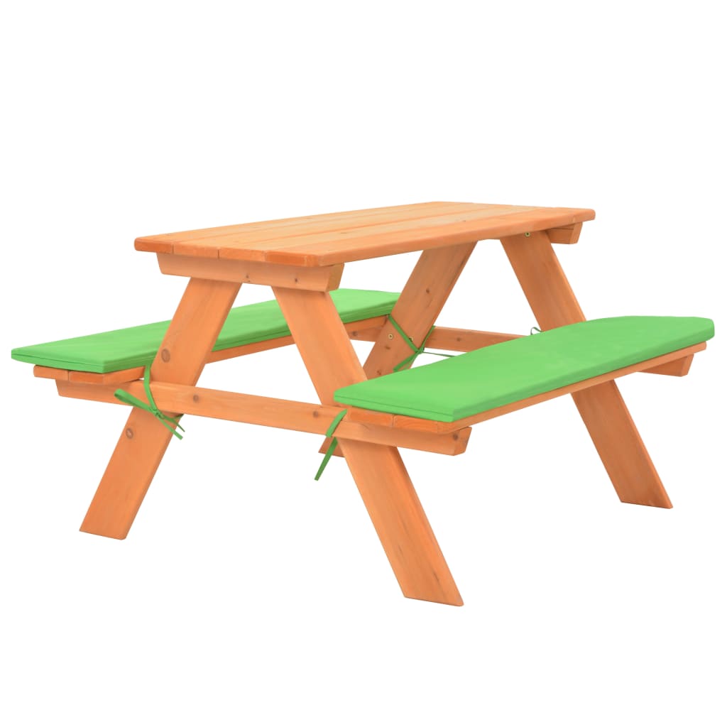 Vetonek Mesa de pícnic para niños con bancos madera abeto 89x79x50 cm