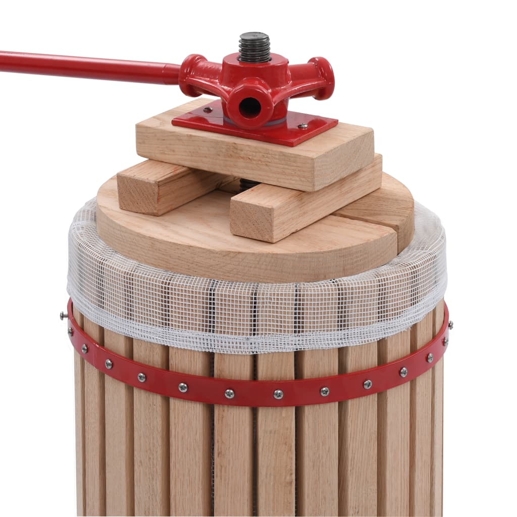 Prensa de vino y fruta con paño de tela 24 L madera de roble vidaXL