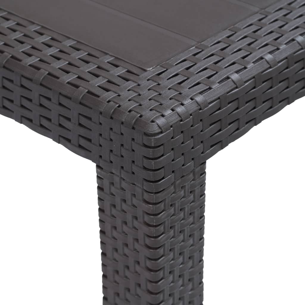 Plastic Garden Table Brown Rating 220x90x72 cm