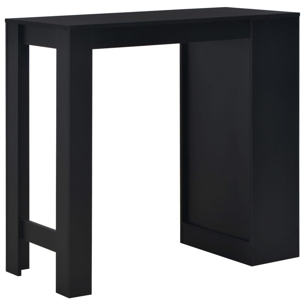 Tavolo da cucina alto con scaffale nero 110x50x103 cm