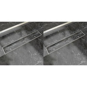 Desagüe ducha lineal 2 pzs burbuja 630x140 mm acero inoxidable v7272 Vetonek
