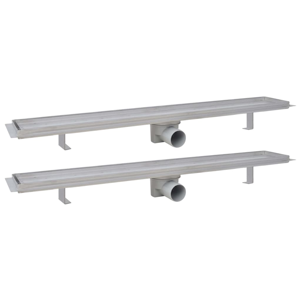 Vetonek Desagüe lineal de ducha 2 piezas 830x140 mm acero inoxidable