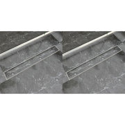 Desagüe lineal de ducha 2 piezas 830x140 mm acero inoxidable v7296 Vetonek