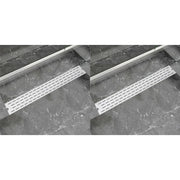 Desagüe lineal de ducha 2 piezas 830x140 mm acero inoxidable v7357 Vetonek