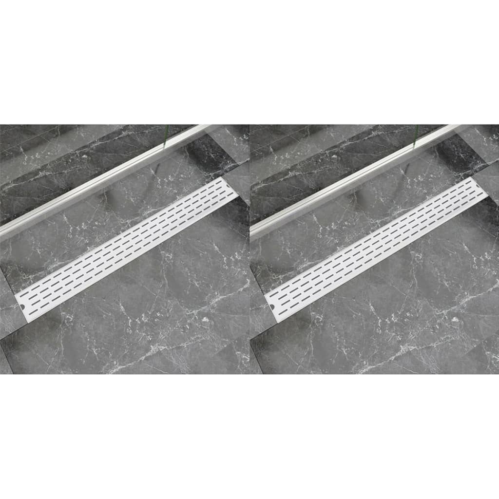 Desagüe lineal de ducha 2 piezas 930x140 mm acero inoxidable v7364 Vetonek