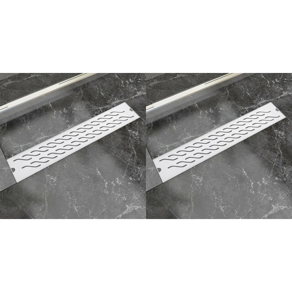 Desagüe ducha lineal 2 pzs curvas 630x140 mm acero inoxidable v7395 Vetonek