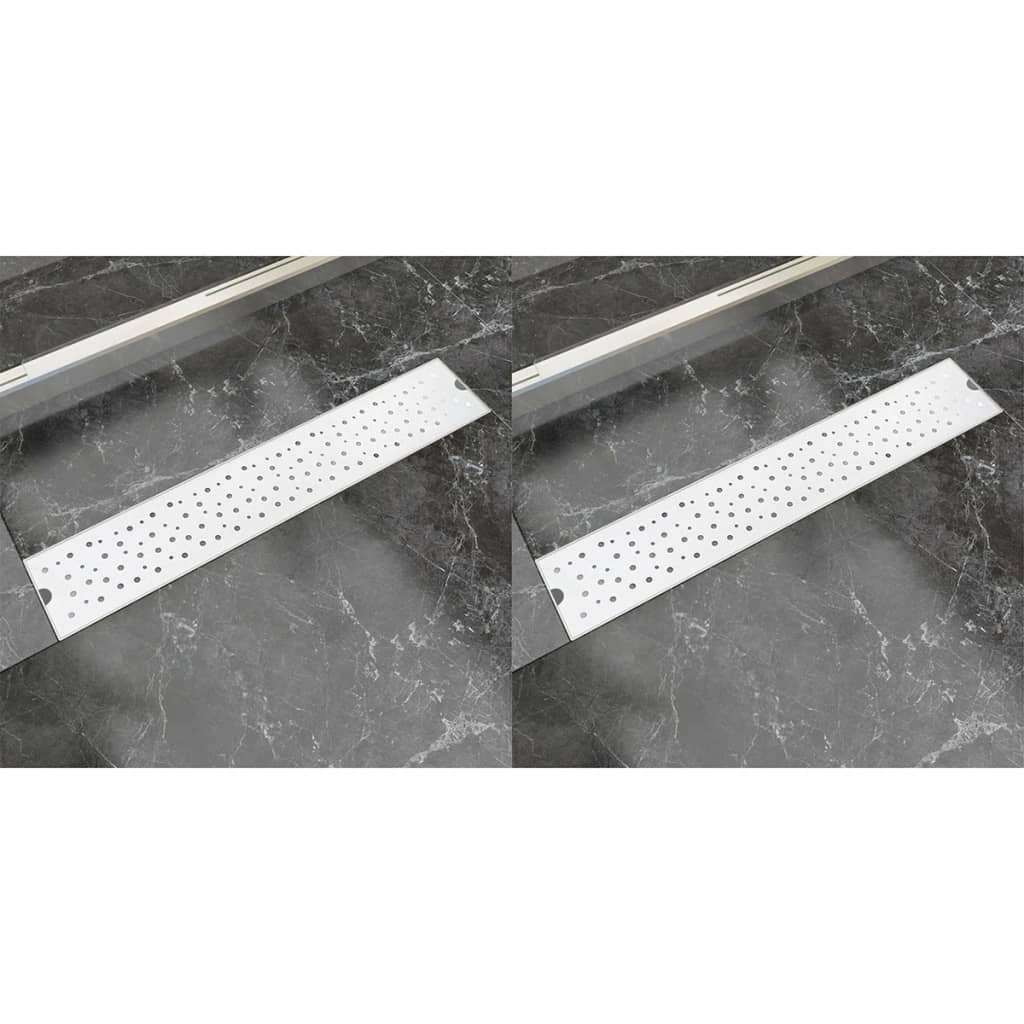 Desagüe ducha lineal 2 pzs burbuja 630x140 mm acero inoxidable v7456 Vetonek