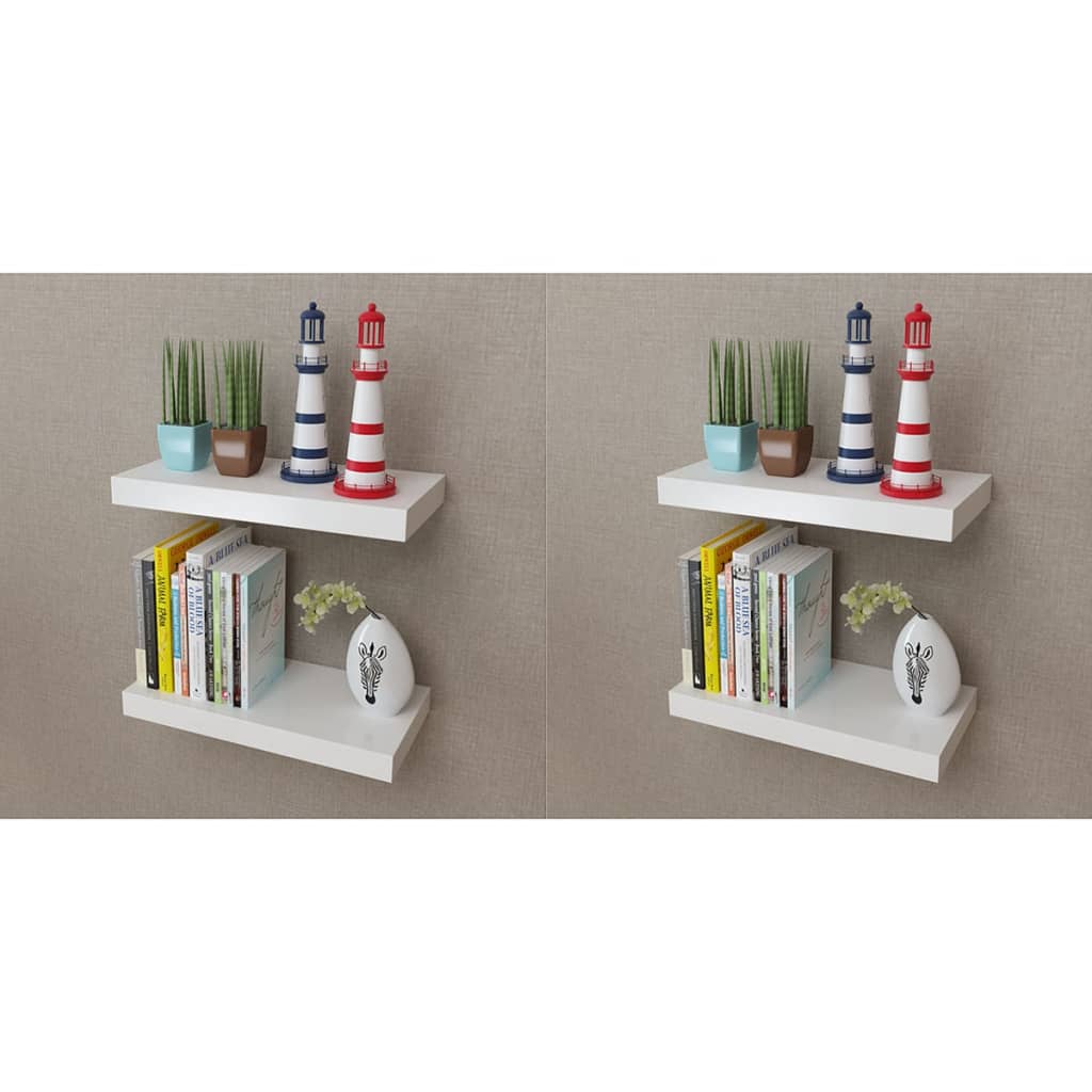 Vetonek Estantes de pared 4 unidades blanco 40 cm