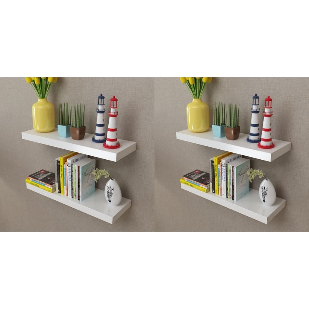 Vetonek Estantes de pared 4 unidades blanco 60 cm