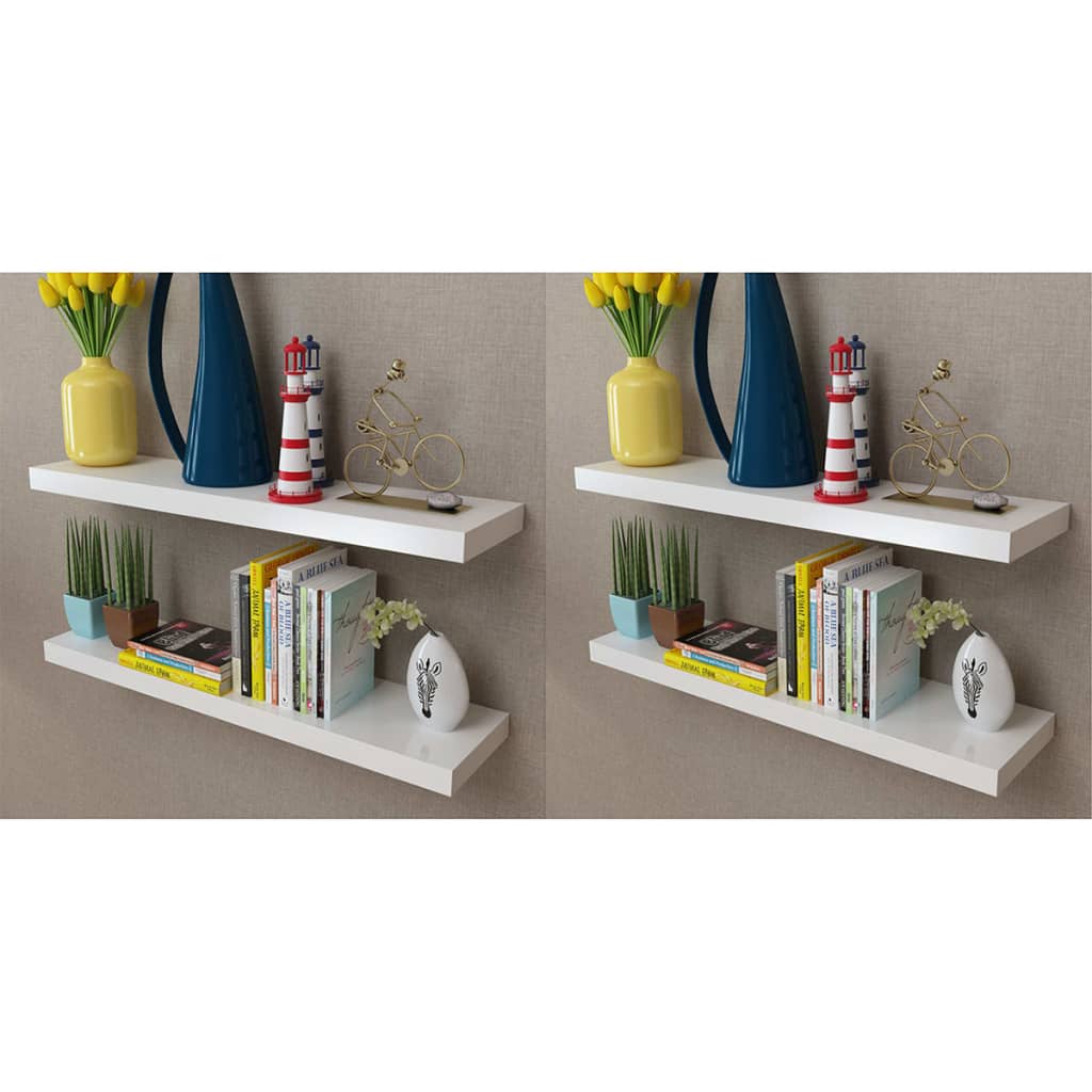 Vetonek Estantes de pared 4 unidades blanco 80 cm