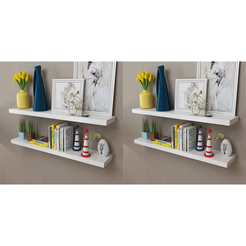 Vetonek Estantes de pared 4 unidades blanco 100 cm