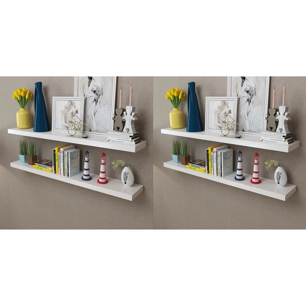 Vetonek Estantes de pared 4 unidades blanco 120 cm