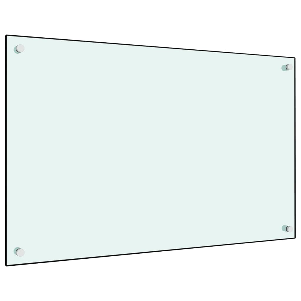  Vetonek Protección salpicaduras cocina vidrio templado blanco 80x50 cm