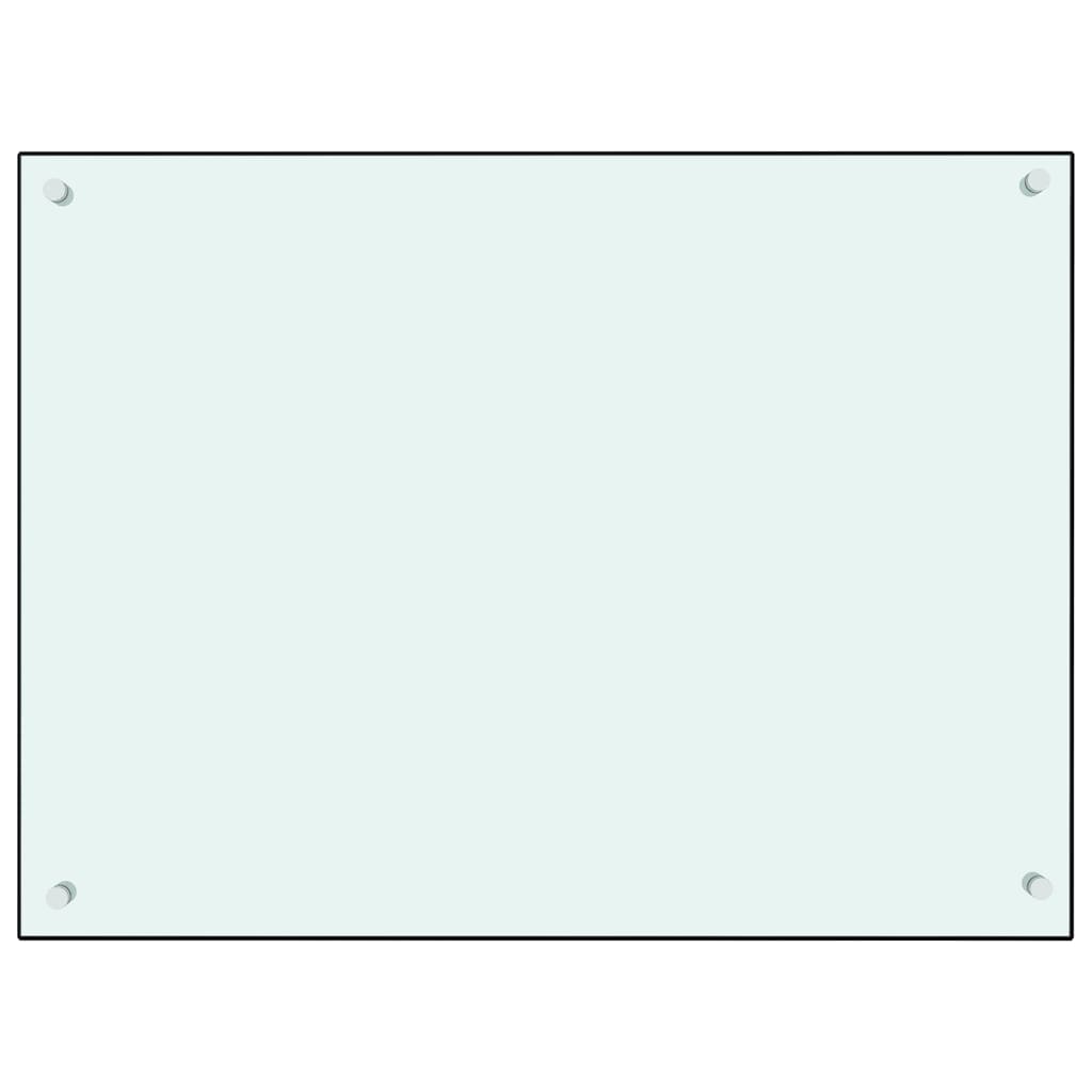 vidaXL Protección salpicaduras cocina vidrio templado blanco 80x60 cm