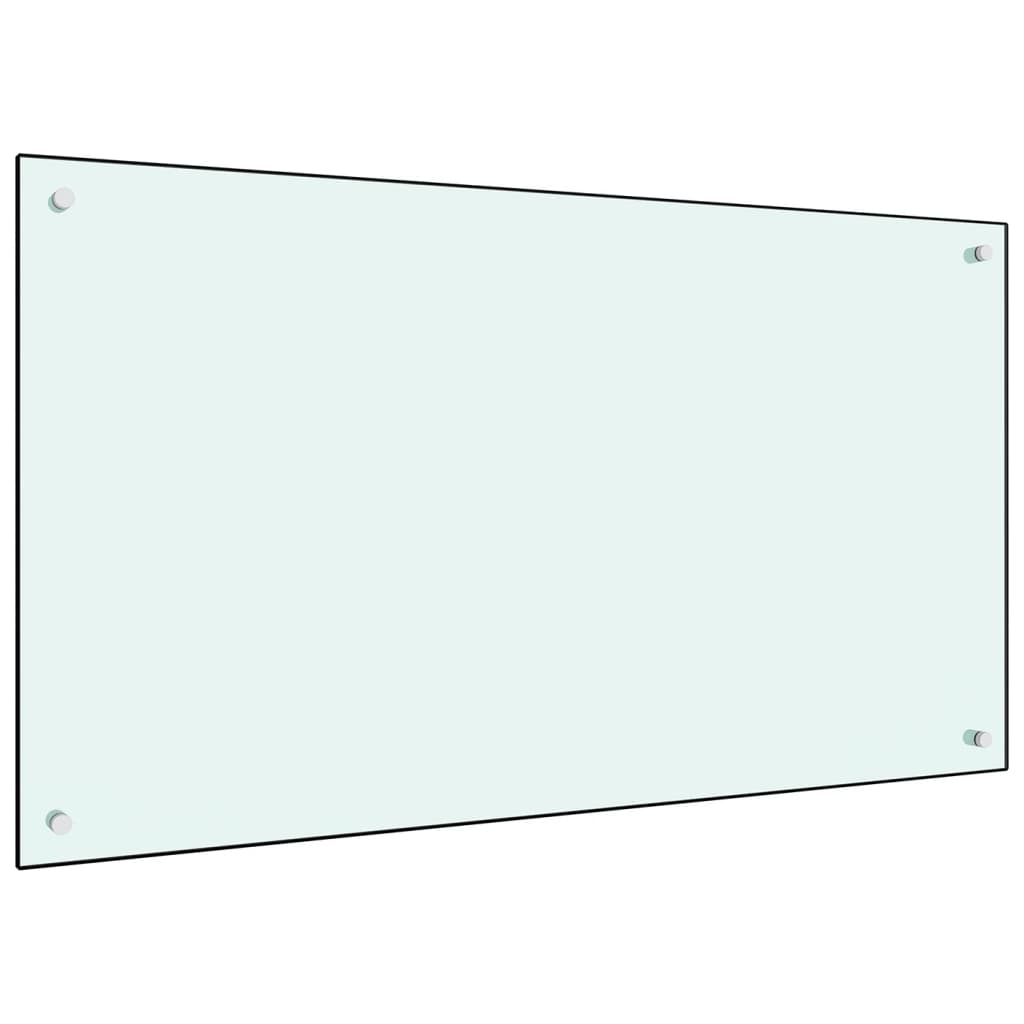 Vetonek Protección salpicaduras cocina vidrio templado blanco 100x60 cm