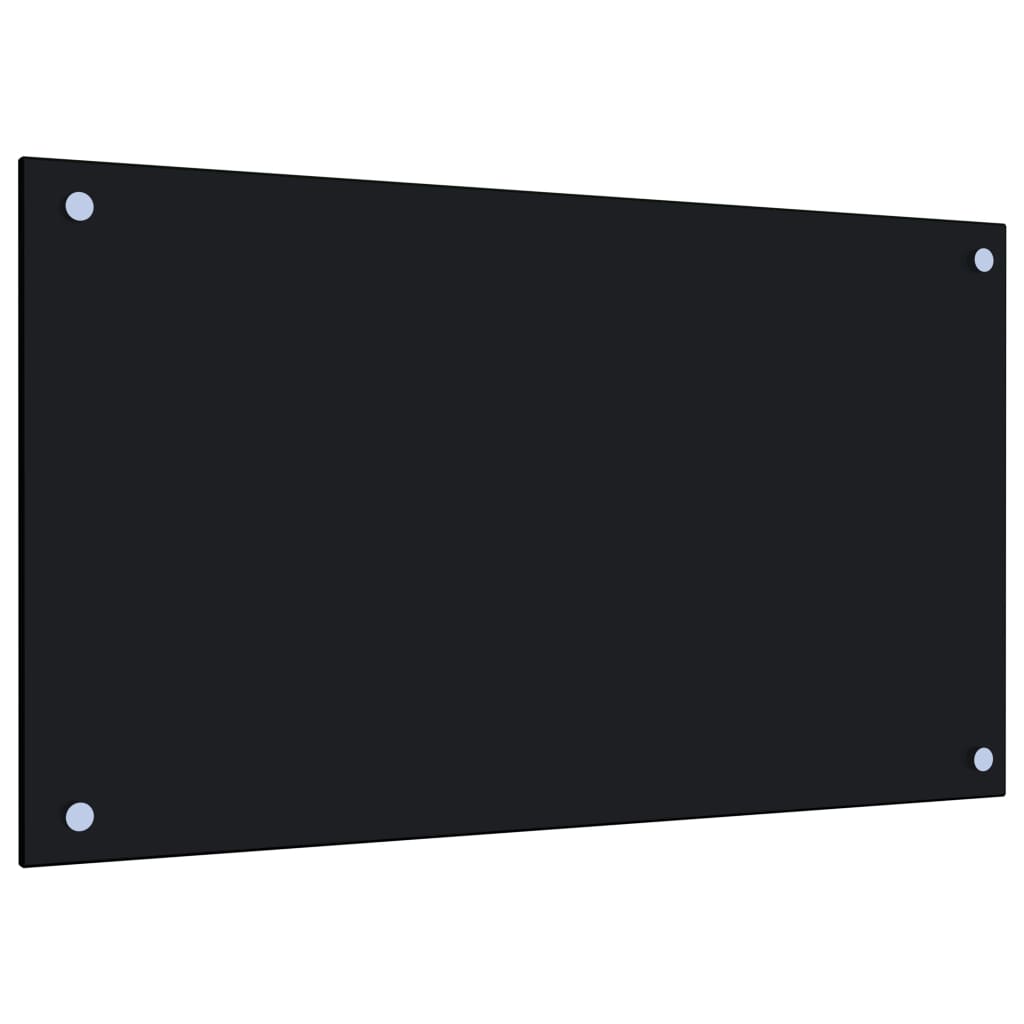 Protección salpicaduras cocina vidrio templado negro 70x40 cm